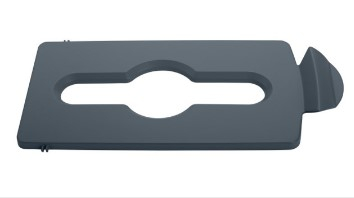 RUBBERMAID SLIM JIM RECYCLING STREAM TOPPER GREY