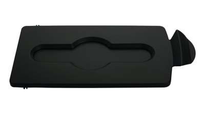 RUBBERMAID SLIM JIM RECYCLING STATION BLACK CLOSED LID