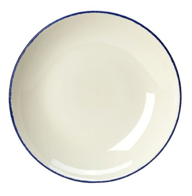 STEELITE ALUMINA VITRIFIED BLUE DAPPLE COUPE BOWL 64.5OZ