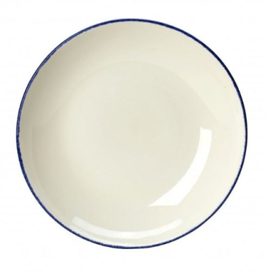 STEELITE ALUMINA VITRIFIED BLUE DAPPLE COUPE BOWL 12OZ