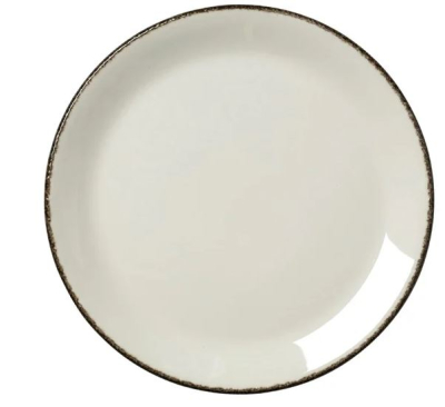 STEELITE ALUMINA VITRIFIED CHARCOAL DAPPLE COUPE PLATE 8Inch
