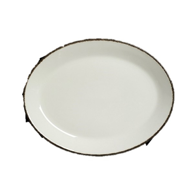STEELITE CHARCOAL DAPPLE PLATE OVAL COUPE 28CM 11Inch X12