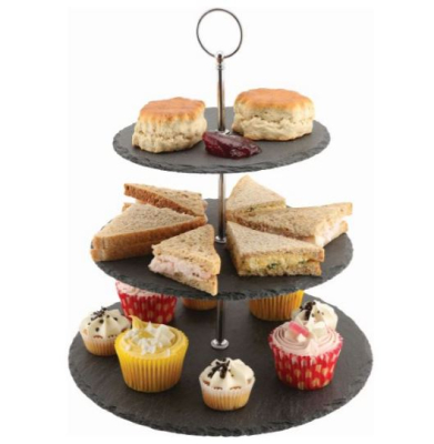 GENWARE SLATE NATURAL EDGE 3-TIER CAKE STAND 13.5Inch