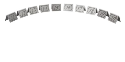 STAINLESS STEEL TABLE NUMBERS 11-20 BLACK EDGE/NUMBER 3468