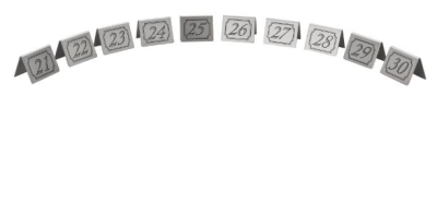 STAINLESS STEEL TABLE NUMBERS 21-30 BLACK EDGE/NUMBER 3469