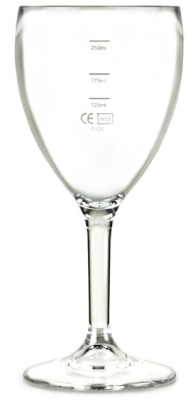 ELITE PREMIUM POLYCARBONATE WINE GLASS 11OZ/325ML LINED 125ML, 175ML & 250ML CE