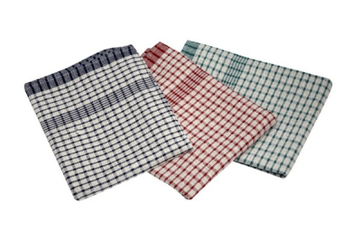 COTTON CHECK TEA TOWEL MIX COLOURS 46 X 69CM