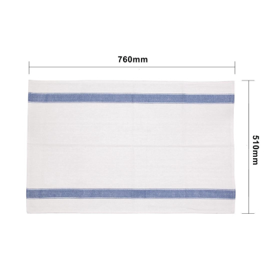 VOGUE HEAVY DUTY TEA TOWELS 100% COTTON WITH BLUE BORDER 76 X 50CM