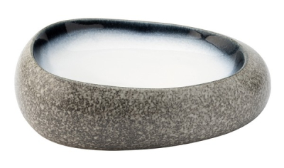 UTOPIA STONEWARE ISUMI WHITE/BLUE PRESENTATION PLATE 9Inch