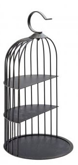 UTOPIA AGED BLACK COPPER VINTAGE BIRDCAGE PRESENTATION STAND 17Inch