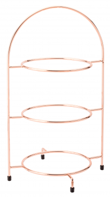 UTOPIA COPPER PLATED 3-TIER CAKE PLATE STAND 16.5Inch