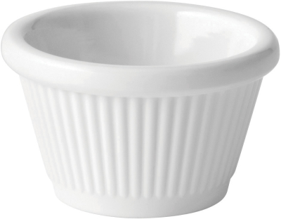 UTOPIA FLUTED WHITE RAMEKIN 1OZ 3CL JMP209