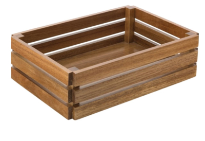 UTOPIA ACACIA WOOD LARGE RECTANGULAR CRATE 12.6X8.7Inch