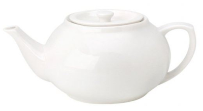 UTOPIA VITRIFIED PORCELAIN PURE WHITE TEAPOT 30OZ
