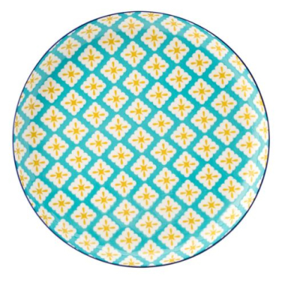 UTOPIA CADIZ VITRIFIED PORCELAIN BLUE/YELLOW PLATE 10.6Inch