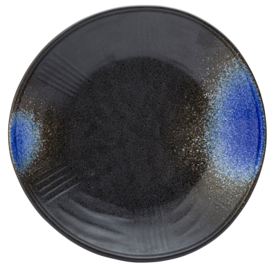 UTOPIA VITRIFIED PORCELAIN KYOTO BLACK DEEP COUPE PLATE 10Inch