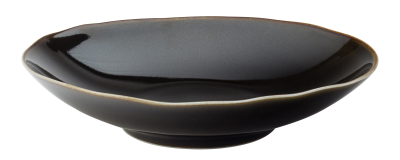 UTOPIA VITRIFIED PORCELAIN KELP BLACK OVAL DISH 7.5Inch