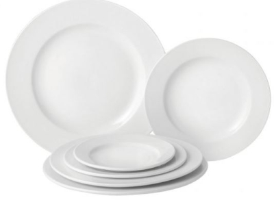 UTOPIA VITRIFIED PORCELAIN PURE WHITE WIDE RIM PLATE 8Inch