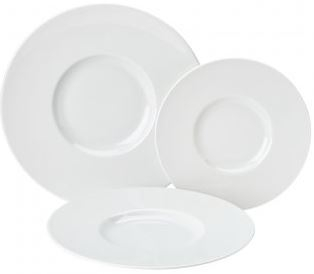 UTOPIA WHITE SUPER VITRIFIED PORCELAIN TITAN WIDE RIM PLATE 12.3Inch