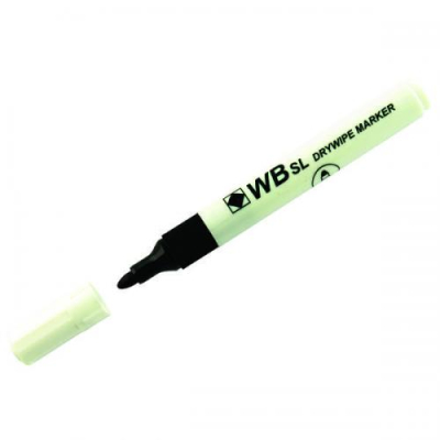 BLACK WHITEBOARD MARKER PENS BULLET TIP - PACK OF 10