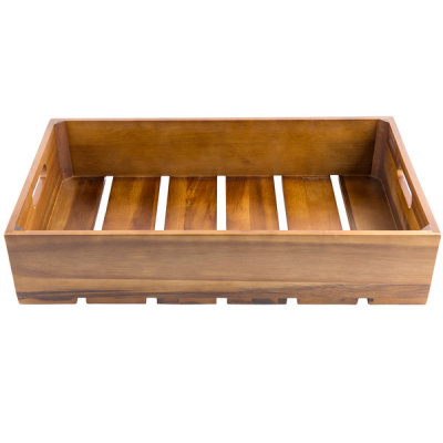 ACACIA WOOD 1:1 GASTRO SERVING & DISPLAY CRATE 52.5X32.5X11CM