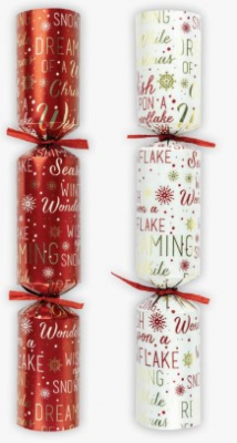 11Inch CREAM & RED SCRIPT CRACKERS