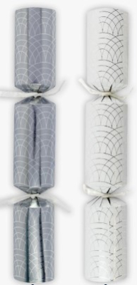 11Inch SILVER & WHITE GEO CRACKERS